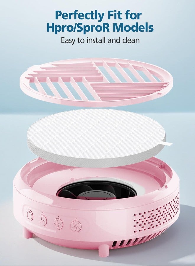 WILERDA 4 Pack HPro Nail Dust Collector Replacement Filters, Compatible with MelodySusie Nail Dust Collectors Models HPro/SProR, Filters 99% of Nail Dust, Reusable & Easy to Clean, White - Image 4